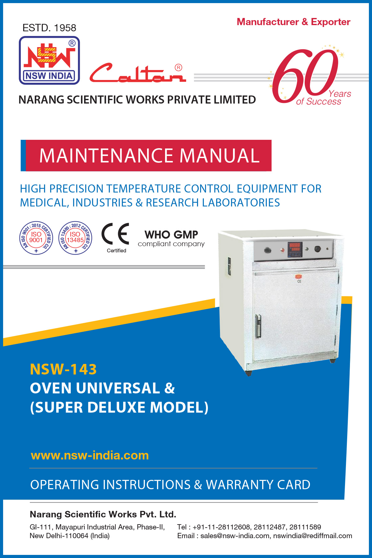 Oven Universal and Super Deluxe Model NSW-143
